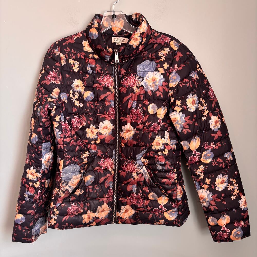 Molly Bracken Floral Zip Up Quilted Jacket